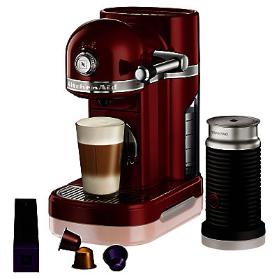 Nespresso Artisan Coffee Machine with Aeroccino by KitchenAid Empire Red Nespresso Artisan Coffee Machine with Aeroccino by KitchenAid Empire Red